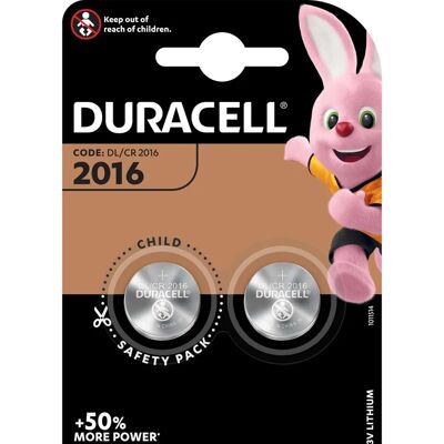 Duracell CR2016 Modèle - Pile bouton au lithium - Pack de 2 Duracell CR2016 Modèle - Pile bouton au lithium - Pack de 2