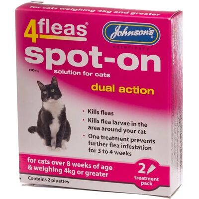 Johnsons 4fleas Dual Action Spot-On Treatment for Cats - Flea Control Johnsons 4fleas Dual Action Spot-On Treatment for Cats - Flea Control