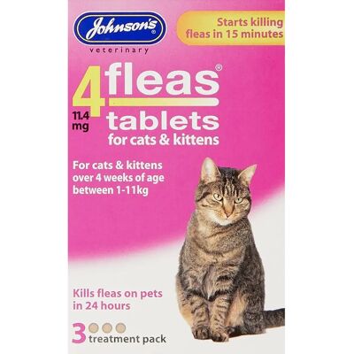 Johnson's Veterinary 4fleas Tablets for Cats & Kittens - Flea Treatment Johnson's Veterinary 4fleas Tablets for Cats & Kittens - Flea Treatment