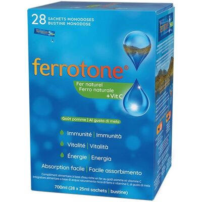 Schwabe Ferrotone Pomme - Complément de Fer - 28 Sachets - Publicité Schwabe Ferrotone Pomme - Complément de Fer - 28 Sachets - Publicité