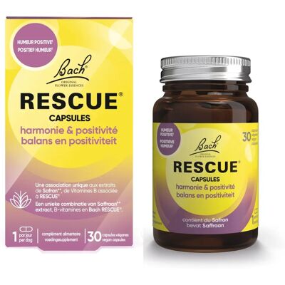 Capsules Bach Rescue Safran & Vitamines - Végane, 30 pcs - Publicité Capsules Bach Rescue Safran & Vitamines - Végane, 30 pcs - Publicité