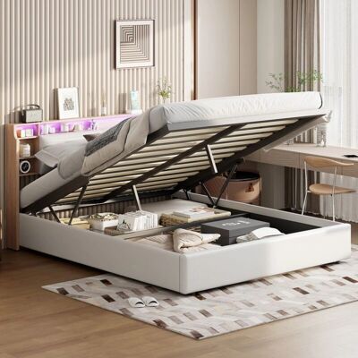 TANANT - Letto contenitore 140x200 - White - With hydraulic storage - Bed TANANT - Letto contenitore 140x200 - White - With hydraulic storage - Bed