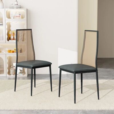 TANANT - Set2 - Negro - Asiento de tela - Sillas de comedor TANANT - Set2 - Negro - Asiento de tela - Sillas de comedor