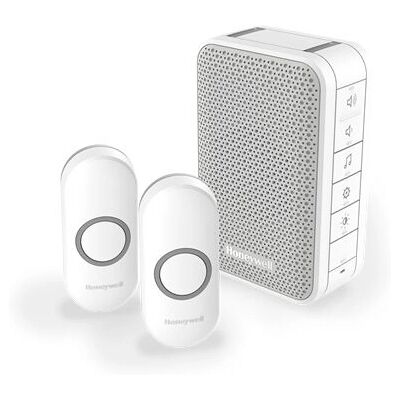 Honeywell DC313NFB Kit Campanello Wireless Bianco - Sistema di Chiamata Honeywell DC313NFB Kit Campanello Wireless Bianco - Sistema di Chiamata