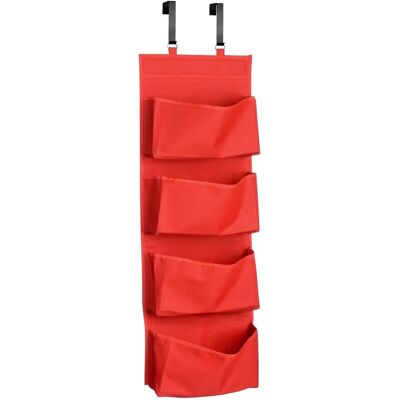 Premier Housewares 1901119 Organisateur de porte en polyester rouge à 4 niveaux - Organisateur de porte Premier Housewares 1901119 Organisateur de porte en polyester rouge à 4 niveaux - Organisateur de porte