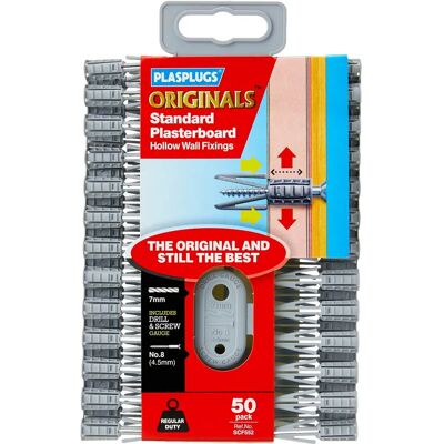 Plasplugs Plascf552 SCF 552 Plasterboard Fixings - 50 pcs Plasplugs Plascf552 SCF 552 Plasterboard Fixings - 50 pcs