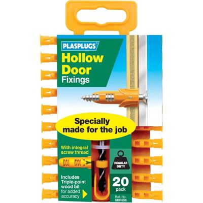 Plasplugs SDR556 Hollow Door Fixings - 20 Plasplugs SDR556 Hollow Door Fixings - 20