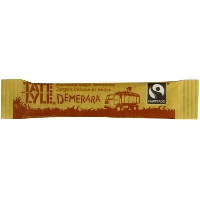 Tate & Lyle Fairtrade Demerara Brown Sugar Sticks - 1000 Tate & Lyle Fairtrade Demerara Brown Sugar Sticks - 1000