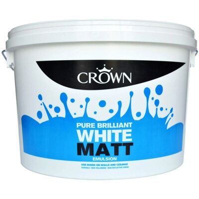 Crown 10L - Standard Matt Emulsion - Pure Brilliant White - Paint Crown 10L - Standard Matt Emulsion - Pure Brilliant White - Paint