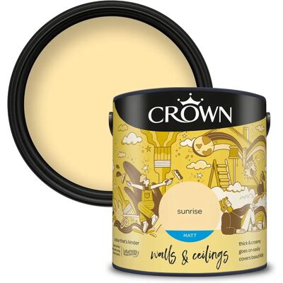 Crown Sunrise Matt Emulsion Paint for Walls & Ceilings - 2.5L Crown Sunrise Matt Emulsion Paint for Walls & Ceilings - 2.5L