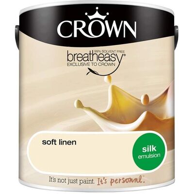 Crown Soft Linen Silk Paint Emulsion - Walls & Ceilings 2.5L Crown Soft Linen Silk Paint Emulsion - Walls & Ceilings 2.5L