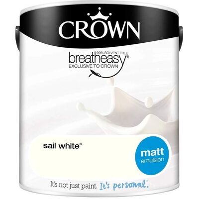 Crown White Matt Paint Emulsion Walls & Ceilings 2.5L Crown White Matt Paint Emulsion Walls & Ceilings 2.5L