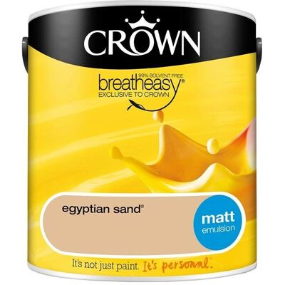Crown Egyptian Sand Walls & Ceilings Matt Emulsion Paint - 2.5L Crown Egyptian Sand Walls & Ceilings Matt Emulsion Paint - 2.5L