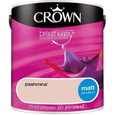 Crown Pashmina Matt Paint Emulsion Walls & Ceilings 2.5L - Paint Crown Pashmina Matt Paint Emulsion Walls & Ceilings 2.5L - Paint