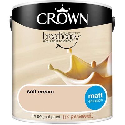 Crown Soft Cream Matt Emulsion Paint - Walls & Ceilings 2.5L Crown Soft Cream Matt Emulsion Paint - Walls & Ceilings 2.5L