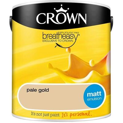 Crown Pale Gold Matt Emulsion Paint - Walls & Ceilings 2.5L Crown Pale Gold Matt Emulsion Paint - Walls & Ceilings 2.5L