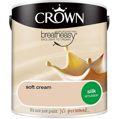 Crown Soft Cream Silk Paint Emulsion - Walls & Ceilings 2.5L Crown Soft Cream Silk Paint Emulsion - Walls & Ceilings 2.5L
