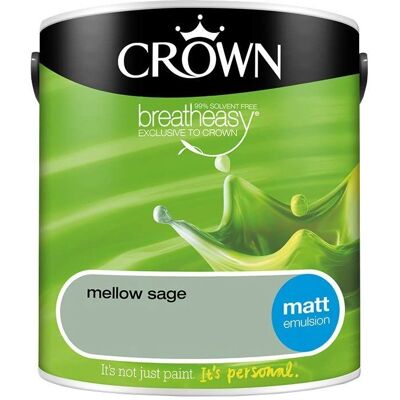 Crown Mellow Sage Matt Paint Emulsion - Walls & Ceilings 2.5L Crown Mellow Sage Matt Paint Emulsion - Walls & Ceilings 2.5L