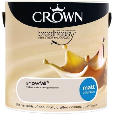 Crown Snowfall 2.5L Solvent-Free Matt Paint - Smoked Glass Crown Snowfall 2.5L Solvent-Free Matt Paint - Smoked Glass