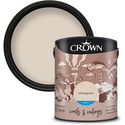 Crown - Walls & Ceilings Matt Emulsion - Wheatgrass - Paint Crown - Walls & Ceilings Matt Emulsion - Wheatgrass - Paint