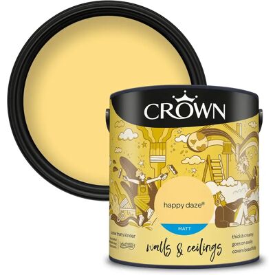 Crown Happy Daze Yellow Interior Paint - Walls & Ceilings - 2.5L Crown Happy Daze Yellow Interior Paint - Walls & Ceilings - 2.5L