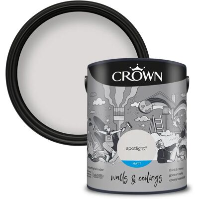 Crown - Walls & Ceilings Matt Emulsion - Spotlight - 5L - Paint Crown - Walls & Ceilings Matt Emulsion - Spotlight - 5L - Paint