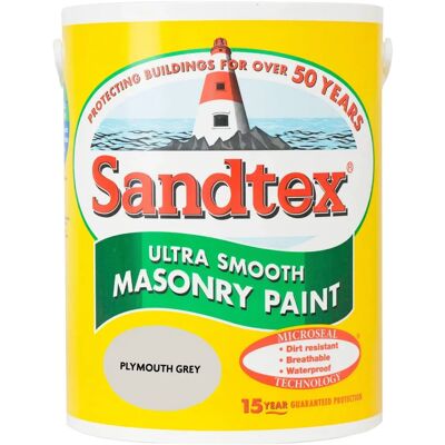 Sandtex Plymouth Grey Masonry Paint - 5L Sandtex Plymouth Grey Masonry Paint - 5L