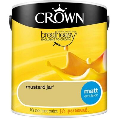 Crown Mustard Yellow Wall & Ceiling Paint 2.5L Crown Mustard Yellow Wall & Ceiling Paint 2.5L