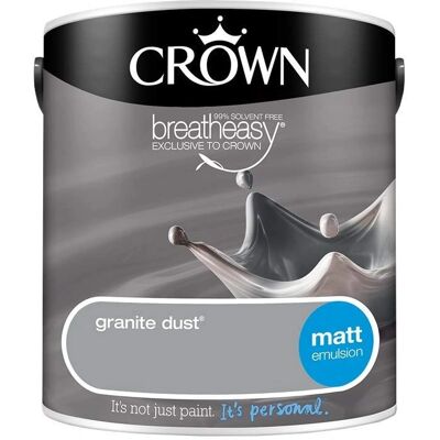 Crown Walls & Ceilings Matt Emulsion Paint Granite Dust - 2.5L Crown Walls & Ceilings Matt Emulsion Paint Granite Dust - 2.5L