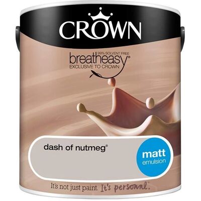 Crown Nutmeg Interior Paint - 2.5L - Matte, Vegan, Eco-friendly Crown Nutmeg Interior Paint - 2.5L - Matte, Vegan, Eco-friendly