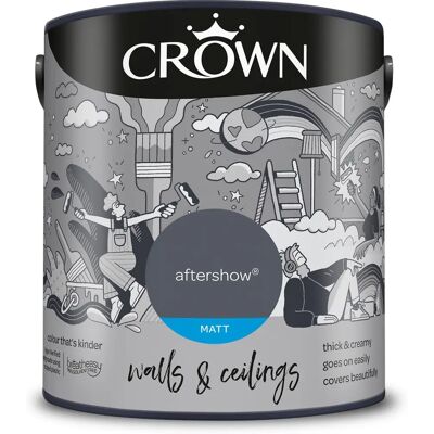 Crown Dark Navy Wall & Ceiling Paint - Water-Based Matte Emulsion 2.5L Crown Dark Navy Wall & Ceiling Paint - Water-Based Matte Emulsion 2.5L