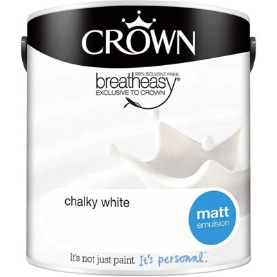 Crown White Chalky Matt Paint Emulsion Walls & Ceilings 2.5L - Paint Emulsion Crown White Chalky Matt Paint Emulsion Walls & Ceilings 2.5L - Paint Emulsion
