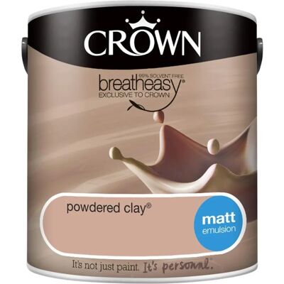 Crown Walls & Ceilings Matt Emulsion Paint Powdered Clay - 2.5L Crown Walls & Ceilings Matt Emulsion Paint Powdered Clay - 2.5L