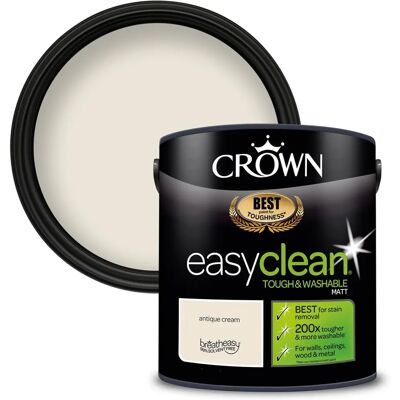 Crown Easyclean Matt - Antique Cream - 2.5L - Matt - Paint Crown Easyclean Matt - Antique Cream - 2.5L - Matt - Paint
