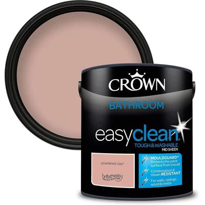Crown Easyclean Bathroom Mouldguard+ Mid Sheen Paint Powdered Clay - 2.5L Crown Easyclean Bathroom Mouldguard+ Mid Sheen Paint Powdered Clay - 2.5L