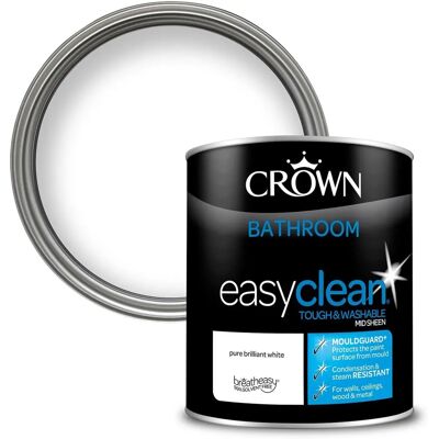Crown Easyclean Brilliant White Mid sheen Emulsion paint - Paint Crown Easyclean Brilliant White Mid sheen Emulsion paint - Paint
