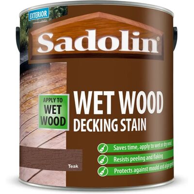Sadolin Wet Wood Decking Stain Teak - 2.5L Sadolin Wet Wood Decking Stain Teak - 2.5L
