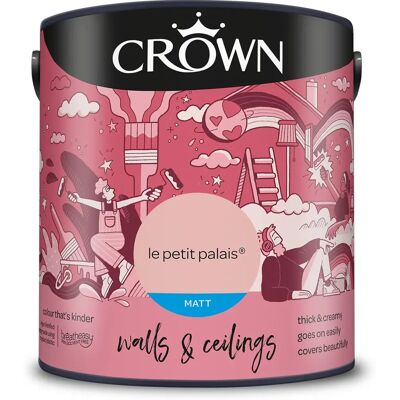Crown Le Petit Palais Pink Coral Matt Paint Emulsion 2.5L - Paint Emulsion Crown Le Petit Palais Pink Coral Matt Paint Emulsion 2.5L - Paint Emulsion