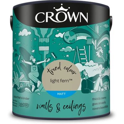 Crown Light Fern Matt Paint Emulsion - Walls & Ceilings 2.5L Crown Light Fern Matt Paint Emulsion - Walls & Ceilings 2.5L