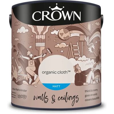 Crown Organic Cloth Matt Paint Emulsion - Walls & Ceilings 2.5L Crown Organic Cloth Matt Paint Emulsion - Walls & Ceilings 2.5L