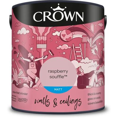 Crown Raspberry Souffle Matt Paint Emulsion - Walls & Ceilings 2.5L Crown Raspberry Souffle Matt Paint Emulsion - Walls & Ceilings 2.5L
