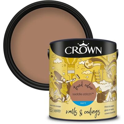 Crown Saddle Stitch Yellow Wall & Ceiling Paint - 2.5L Crown Saddle Stitch Yellow Wall & Ceiling Paint - 2.5L