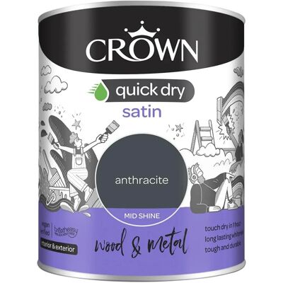 Crown Model 750ml Quick Dry Satin Paint Anthracite Crown Model 750ml Quick Dry Satin Paint Anthracite