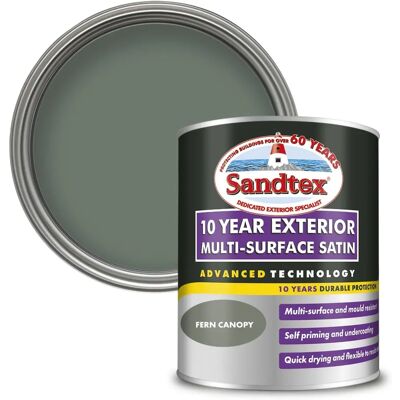 Sandtex 10 Year Multi Surface Satin Paint Fern Canopy - Paint Sandtex 10 Year Multi Surface Satin Paint Fern Canopy - Paint