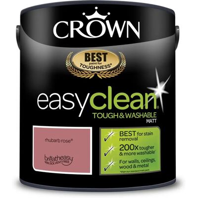 Crown - Easyclean Matt Emulsion - Rhubarb Rose - 2.5L - Interior Paint Crown - Easyclean Matt Emulsion - Rhubarb Rose - 2.5L - Interior Paint