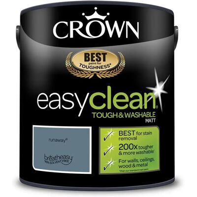 Crown Easyclean Tough & Washable Matt Paint Runaway - 2.5L Crown Easyclean Tough & Washable Matt Paint Runaway - 2.5L
