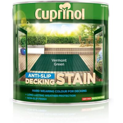 Cuprinol Vermont Green Anti-Slip Decking Stain 2.5L Cuprinol Vermont Green Anti-Slip Decking Stain 2.5L