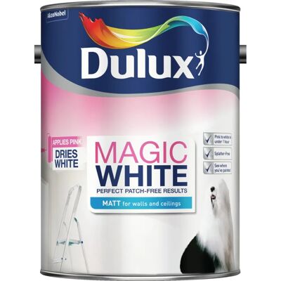 Dulux White Matt Emulsion - 5L - Ceiling & Wall Paint Dulux White Matt Emulsion - 5L - Ceiling & Wall Paint