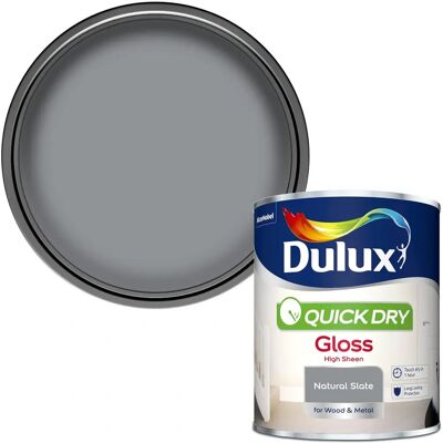 Dulux 5358144 Quick Dry Gloss Paint - Natural Slate - 750ML Dulux 5358144 Quick Dry Gloss Paint - Natural Slate - 750ML