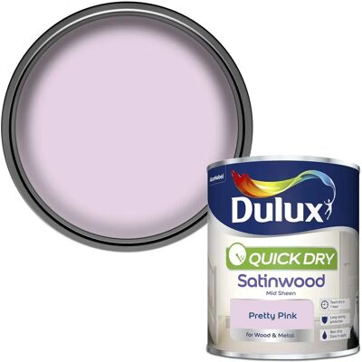Dulux - Quick Dry Satinwood - Pretty Pink - 750ML - Paint Dulux - Quick Dry Satinwood - Pretty Pink - 750ML - Paint